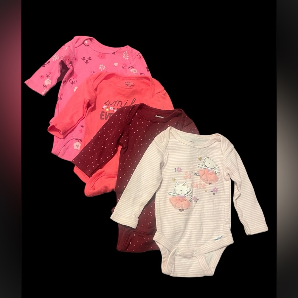 Gerber’s Bodysuit Set - Pink, Red, Cream